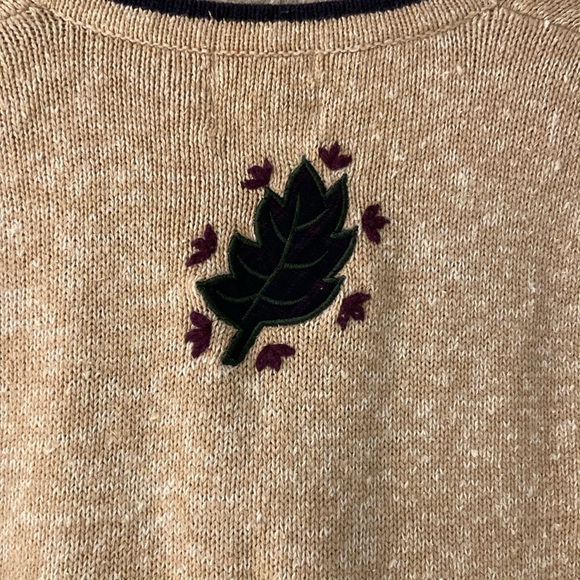 Hand Embroidered Fall Leaf Christopher & Banks Sweater Vest - Picture 6 of 15